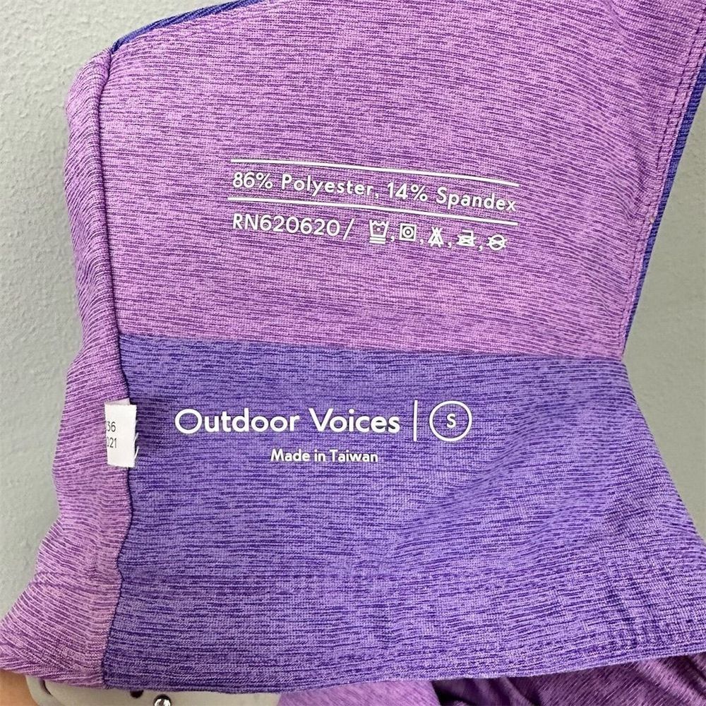 Outdoor Voices Venus Crop Top Orchid Purple Size S Medium Support Colorblock - Picture 8 of 9